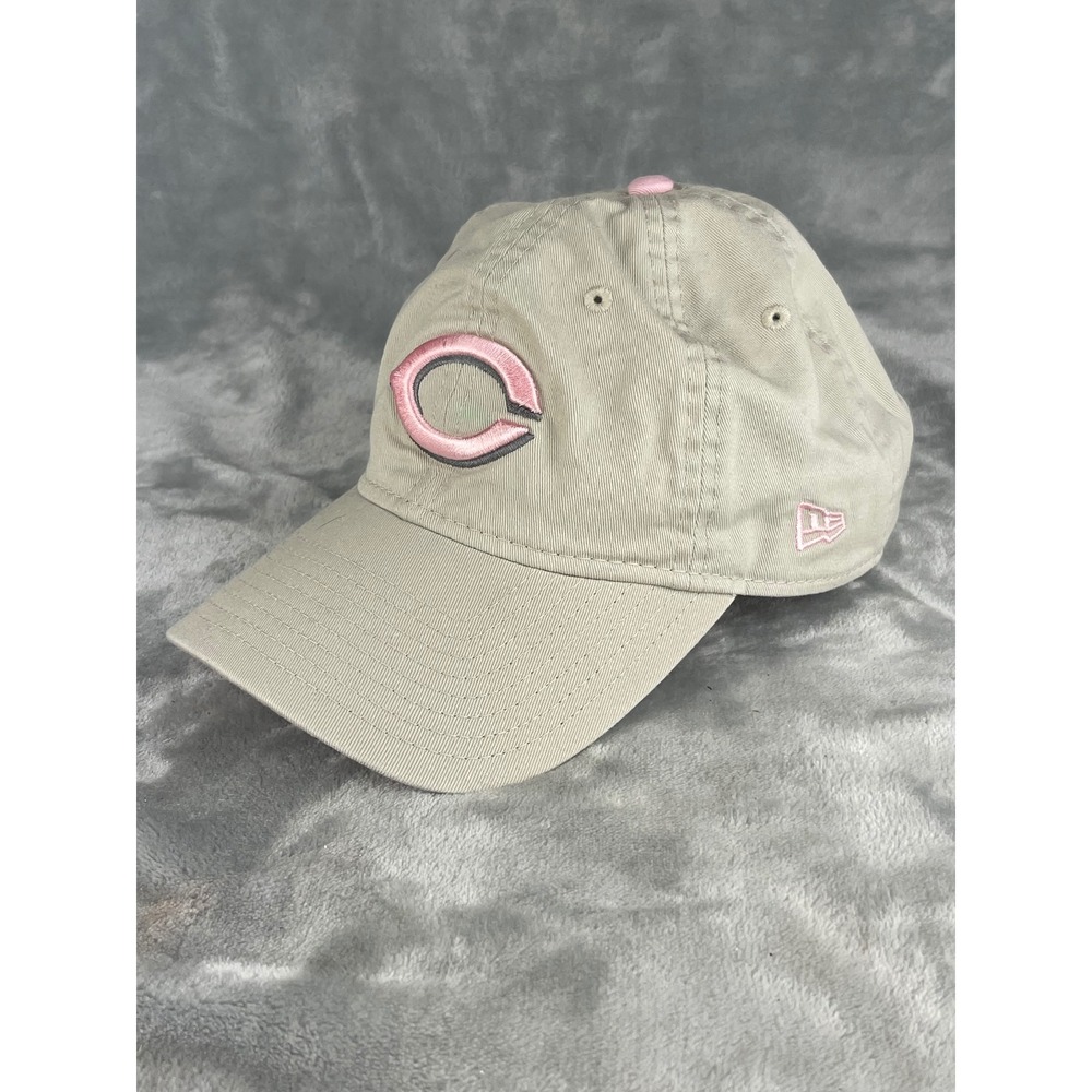 New Era 9TWENTY Cincinnati Reds Hat Women OSFM Tan Pink Excellent Floral Patch